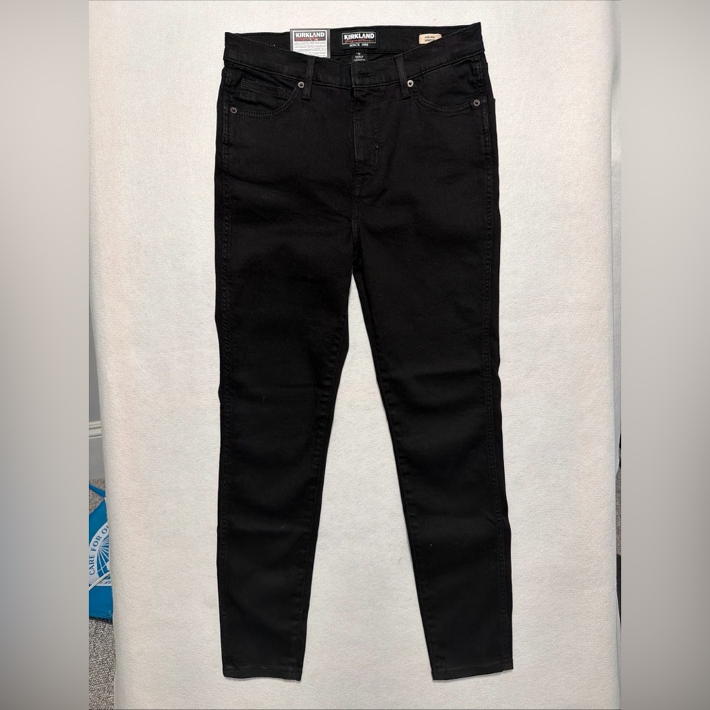 Kirkland Signature Ladies Black High-Rise Skinny Jeans Size 8 NWT